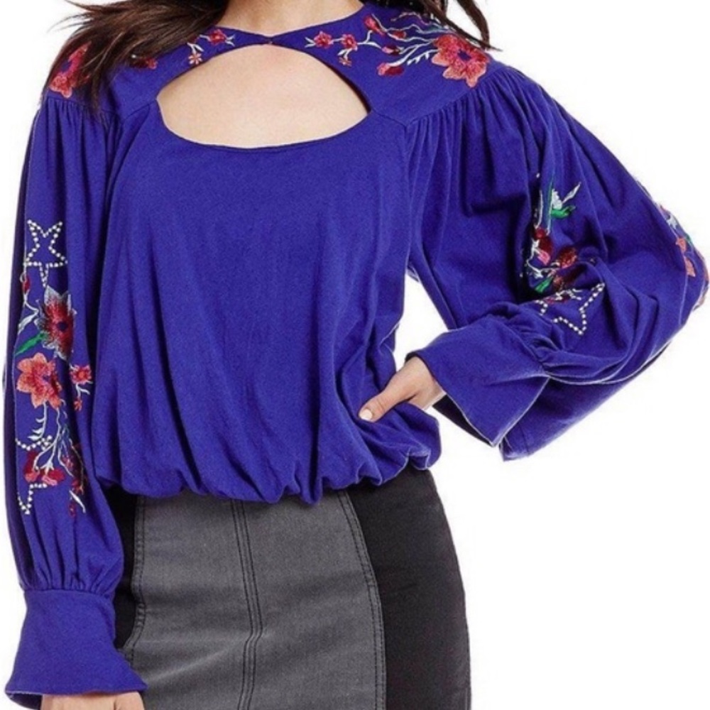 NWT Free people floral lita top in purple